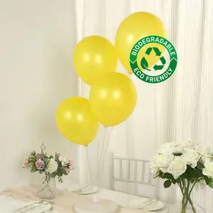 50 Pack Yellow Biodegradable Balloons, Eco-friendly Thickened Extra Strong Latex Helium Party Balloons - 12"