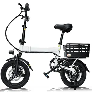 500W Motor Folding E-Bike , 18MPH 20+ Miles PAS Range Bikes, Ebike 14" Adults Electric Bicycle, 36V 12Ah Removable Battery Electric Bike,  Men's and Women's Adult E-bike,