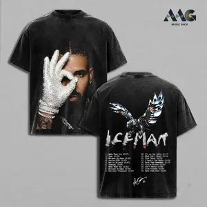Drake - 'Iceman' Album Merch Graphic For Team Drizzy Premium Acid Washed Cotton T-Shirt, Drake Drizzy Fan Graphic Tee, Ice-Man Album Merch Streetwear Graphic Shirt, Gift for Drake Fans Vintage Collector Tee