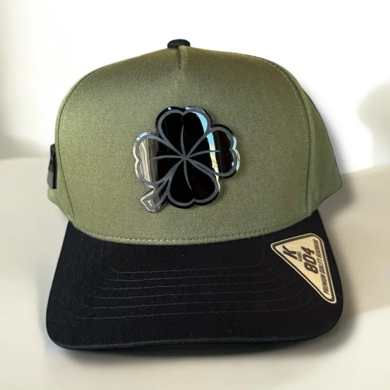 Clover Design SnapBack Hats - Simple Style, Versatile Use, Available in 4 Colors: Olive, Beige, Red, Blue (Black Plate Detail), Authentic Snapback Hat