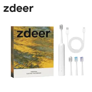 ZDEER  Oscillating Sonic Electric Toothbrush with 3 Brush Heads,3 Modes 3 Intensity Settings,Traveling Partner vibrate brush White vibrate brush