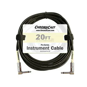 ChromaCast Pro Series Instrument Cable, Angle - Angle, Vanilla Cream, 20 foot | USA Lifetime Guarantee