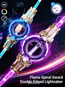 Double headed unsheathed! Colorful Double Edged Lightsaber Toy Role Playing Artifact, Super Burning Gift for Boys