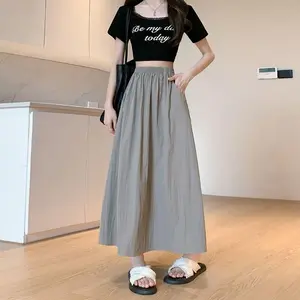 FlowingBeige Maxi Skirt For Girls