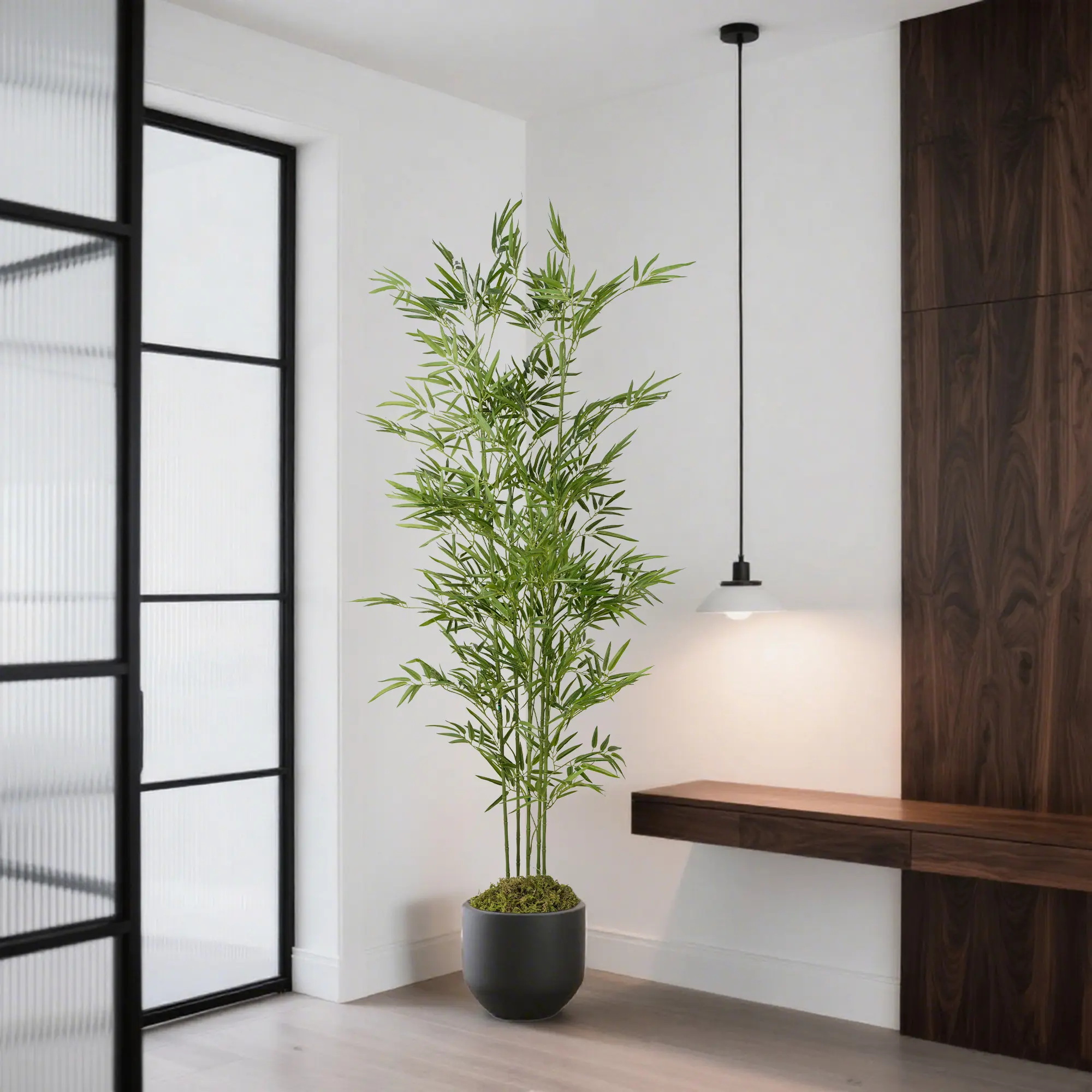 Artificial Bamboo Tree 6/5/4 Feet Tall Imitation Silk Plant Lifelike Fake Bamboo Tree Leaves Realistic Suitable for Home Office Indoor and Outdoor Decoration