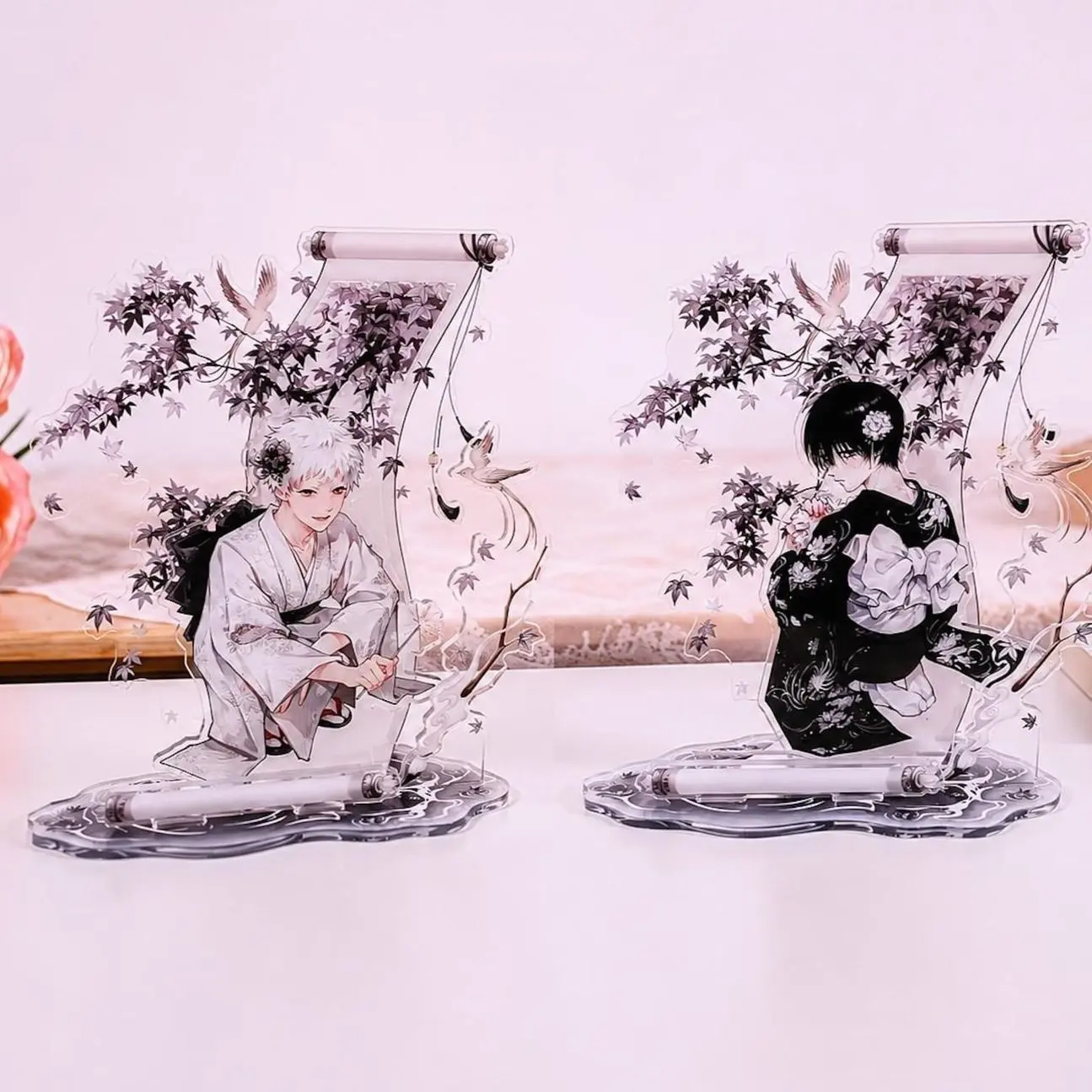 2 ops The Summer Hikaru Died Acrylic Standee, White Hair or Black Hair Character Display