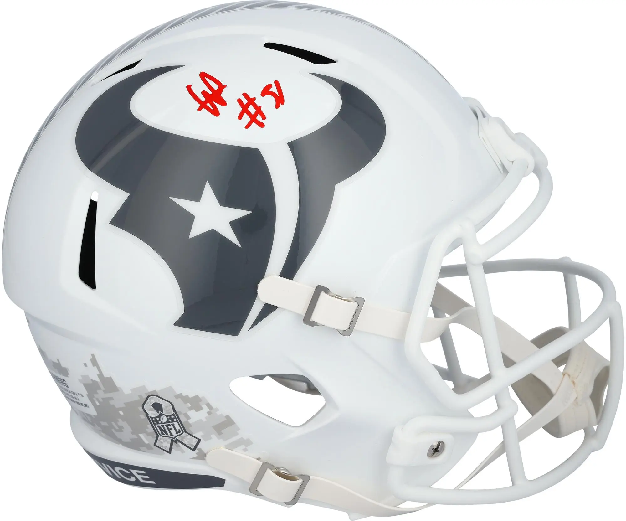Will Anderson Jr. Houston Texans Autographed Riddell 2024 Salute To Service Speed Replica Helmet - Fanatics Authentic Certified