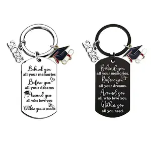 Stainless Steel Graduation Rectangular Keychain 2026 Keepsake for Students
