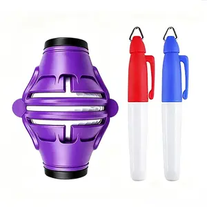 Golf Ball Line Marker Tool, 360° Rotating Aiming Assistant, 5 Line Options, Golf Putter Practice Template, Includes 2 Markers
