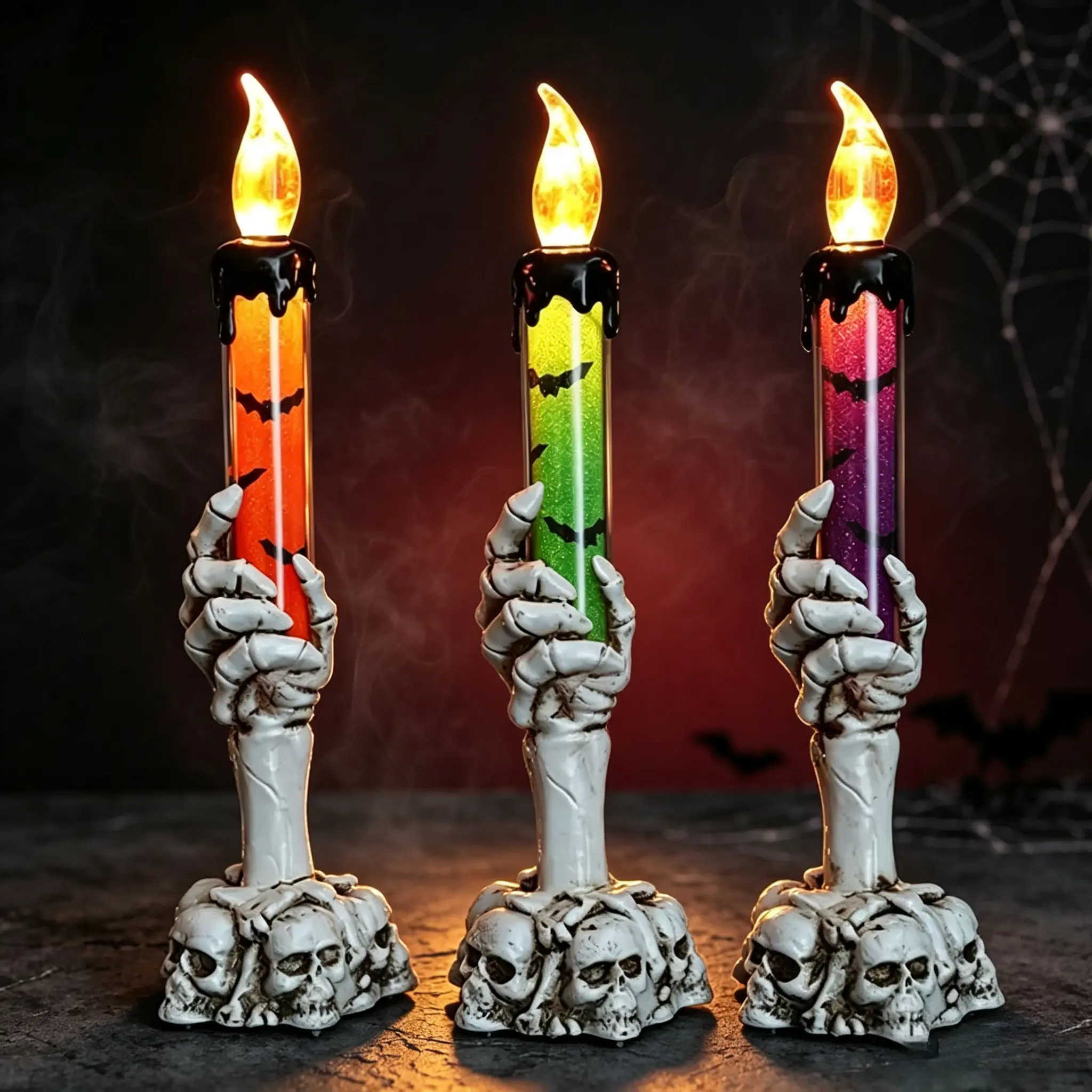 Realistic Resin Skeleton Hand Candle Holder for Halloween (Batteries Included) — Exquisite Tabletop Tea Light Holder for Bars, Home, and Party Decor (Halloween 2026)