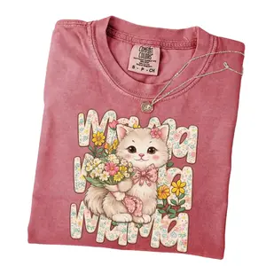 Comfort Colors Mama Cat Mother's Day T-Shirt, Mothers Day Gift, Mothers Day Shirt, Trendy Mom Tee, Funny Mom Gift, Trendy Mama 2026, Women Clothing, Full Size, Full Color