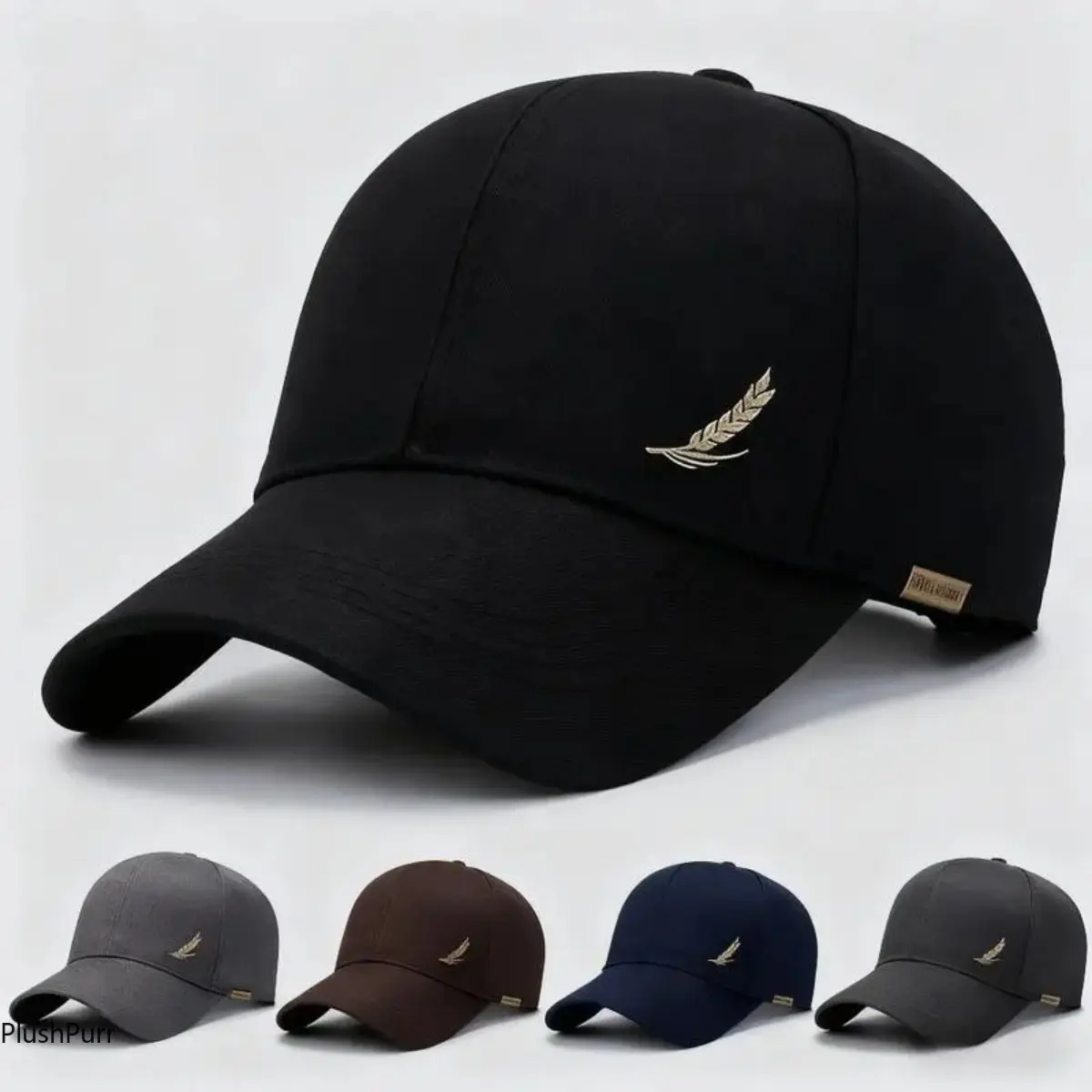 Men's Classic Logo-Free Athletic Hat - Lightweight Breathable Polyester Male Baseball Cap for Outdoor Sports, Black & Grey, 1 Size (TikTok Shop Back to School) Sohochic Mens Hats