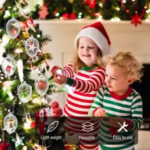 Christmas Decoration 5 PCS Clear Plastic Christmas Balls Baubles Sphere Fillable Xmas Tree Ornament