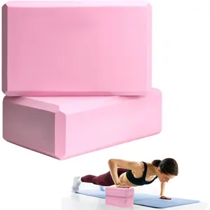 2 Pcs Yoga Blocks, 9"x6"x3" Foam Blocks, Yoga Props for Pilates, Stretching, Meditation, Lightweight Yoga Essentials, Exercise Blocks