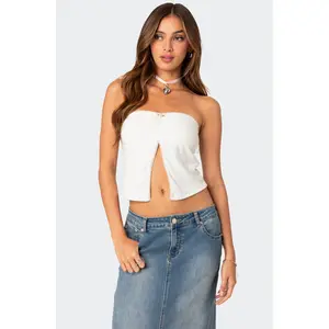 Percy Split Front Pointelle Top Percy Split Front Pointelle Top