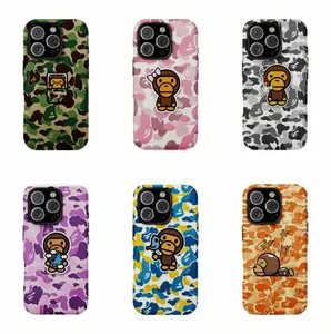 BAPE Camo Streetwear Phone Case iPhone 11–17 Pro Max/Plus – Shockproof Impact Resistant 2-Piece Hard Case, Anti-Drop Rubber Liner, Gloss UV Finish, Unisex Gift for Him & Her