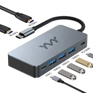 YMY USB C to Dual HDMI Multiport Adapter 4k@30Hz, Thunderbolt 3 Docking Station with Dual Monitors Extension Display,100W PD, 3 USB3.0 and USB-C data Compatible with Macbook Pro/Air,iPhone 16/15 series, Lenove Yoga930/920,Surfacebook,Dell XPS etc Laptops