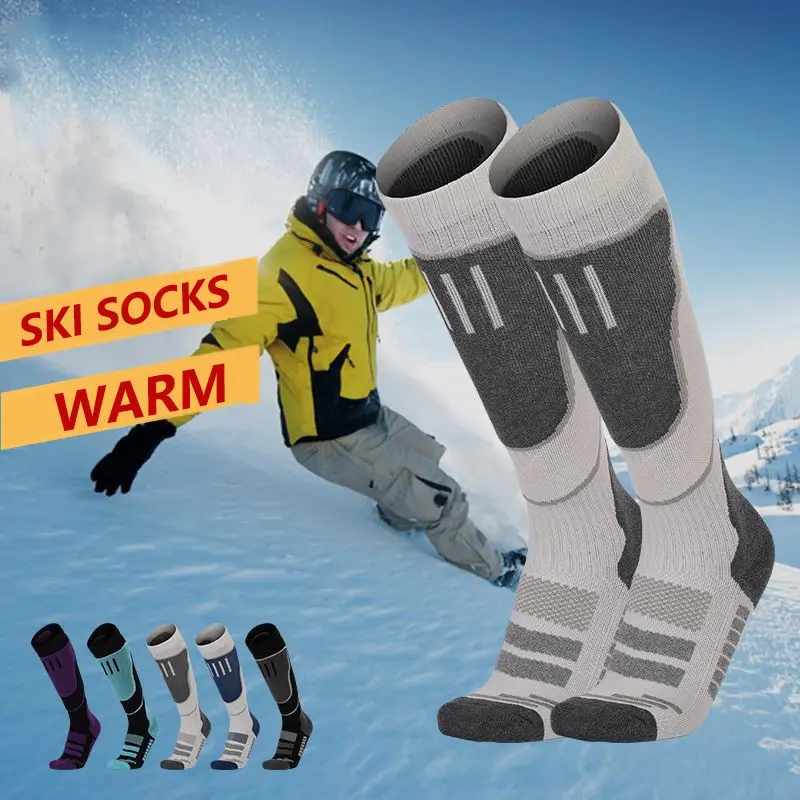 Autumn Winter Ski Socks, Warm and Comfortable, Ideal for Outdoor Sports, Hiking, Snowboarding, Rock Climbing, All Seasons