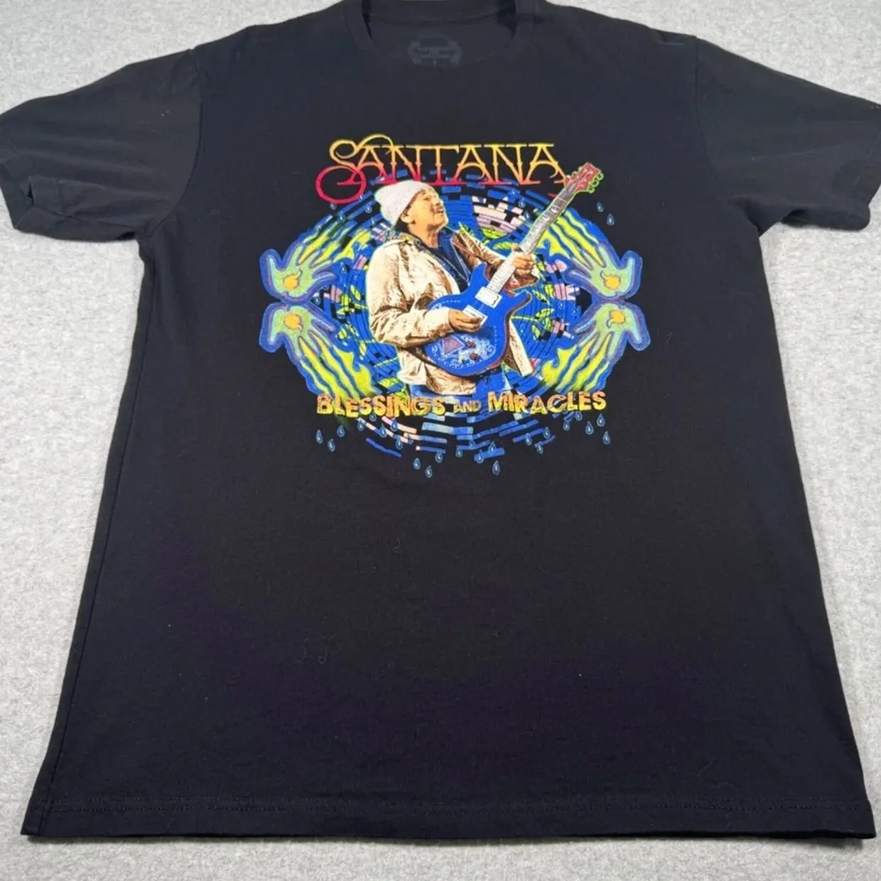 Santana Shirt Adult Large Black American Guitarist Singer Songwriter Rock Music 9