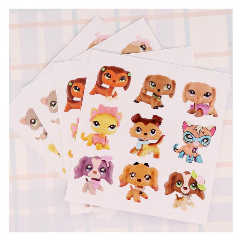 8 pc mini pet shop bobble head dachshund shorthair cat lot figure toy for lps collector gift