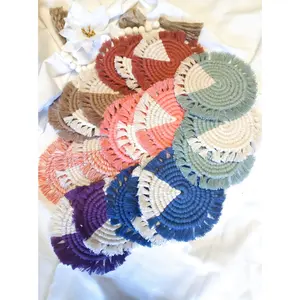 The Color Collection Set of 3 Macrame Coasters, Macrame Coaster Sets, Gift Sets, Accent Coasters