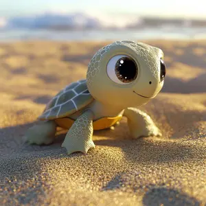 5D DIY Full Drill Round Diamond Painting - Diamond Painting Kit Beach Turtle Mosaic Canvas DIY Wall Art, Home Wall Decoration, Diamond Art Tools