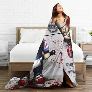 Halloween Horror Movie Throw Blanket , Ultra-Soft Micro Fleece Blanket, Soft Cozy Blankets for Bed Couch Bed Sofa Living Room soft comfortable