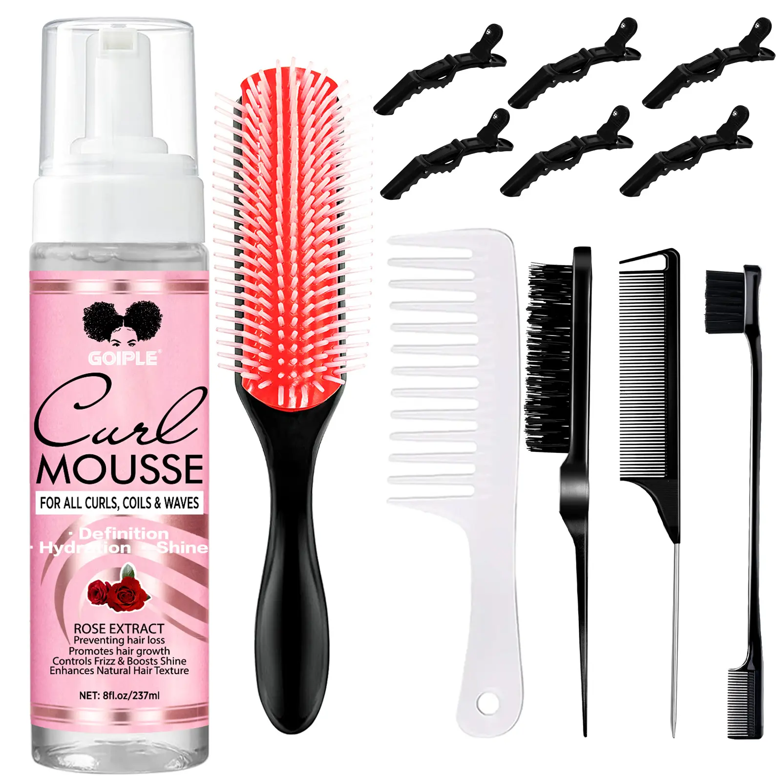 12 Counts Curl Mousse Kit for Women - Definition Curl Control, Hydrating , Smoothing, Curly Hair Styling Shaping & Enhancing Nourishing Haircare Frizz