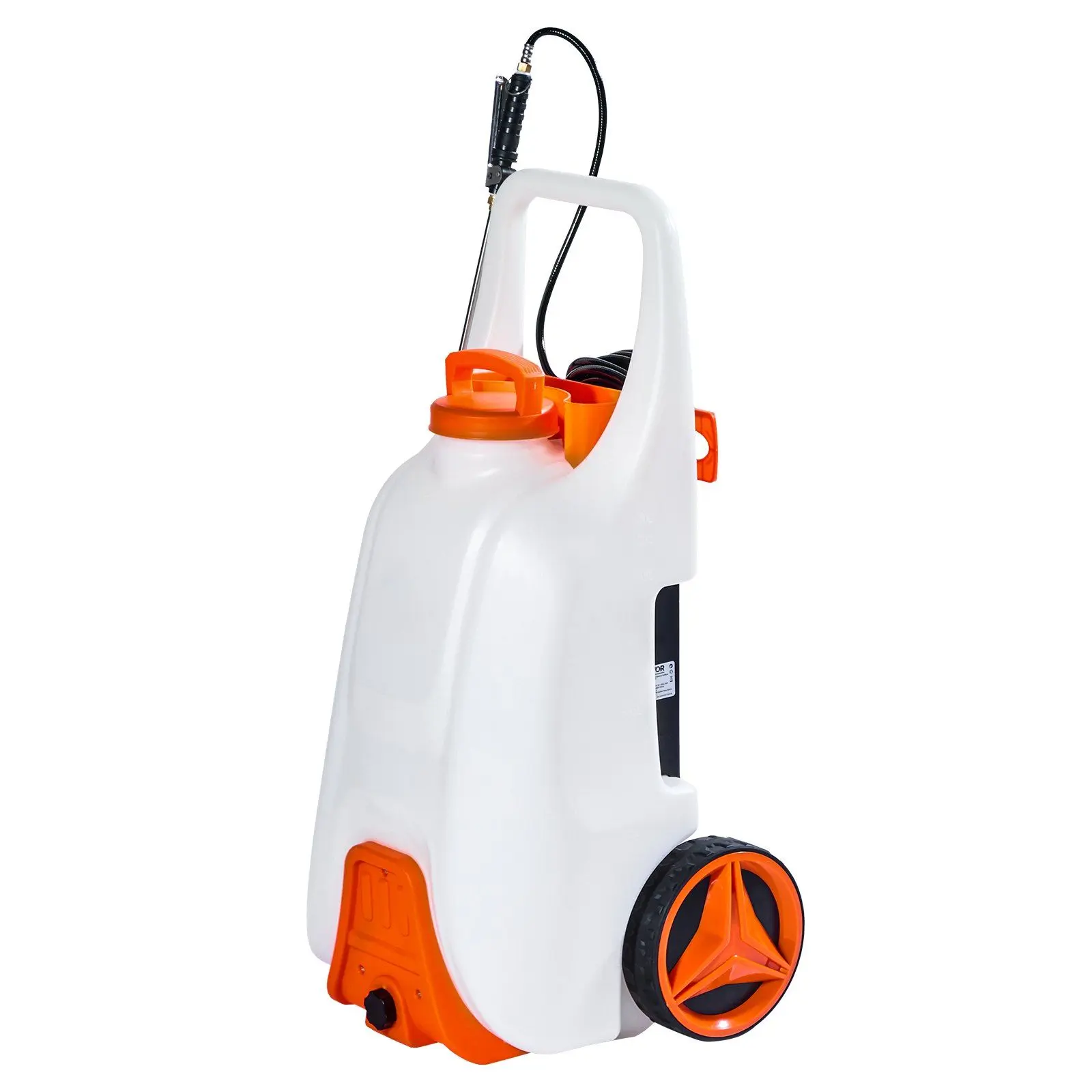 VEVOR 13.1Gal Tank Battery-Powered Electric Weed Sprayer, Cart-Wheeled Handle with Spray Cart, 0-80 PSI Pressure for Outdoor Weed Control, 13.1 Gal Tank