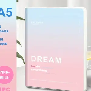 A5 Waterproof Soft PP Glue Notebook, Colorful Minimalist Diary, Notebook, Horizontal Line Notebook, Office, Home, School Notebook