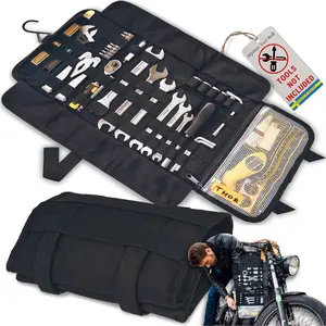 Tool Roll Bag Tools NOT Included - Small Tool Bag Wrench Roll Up Tool Bag Organizer Pouch Wrap  Tool Kit Box For Harley Enduro Dirt  UTV  Accessories Gear