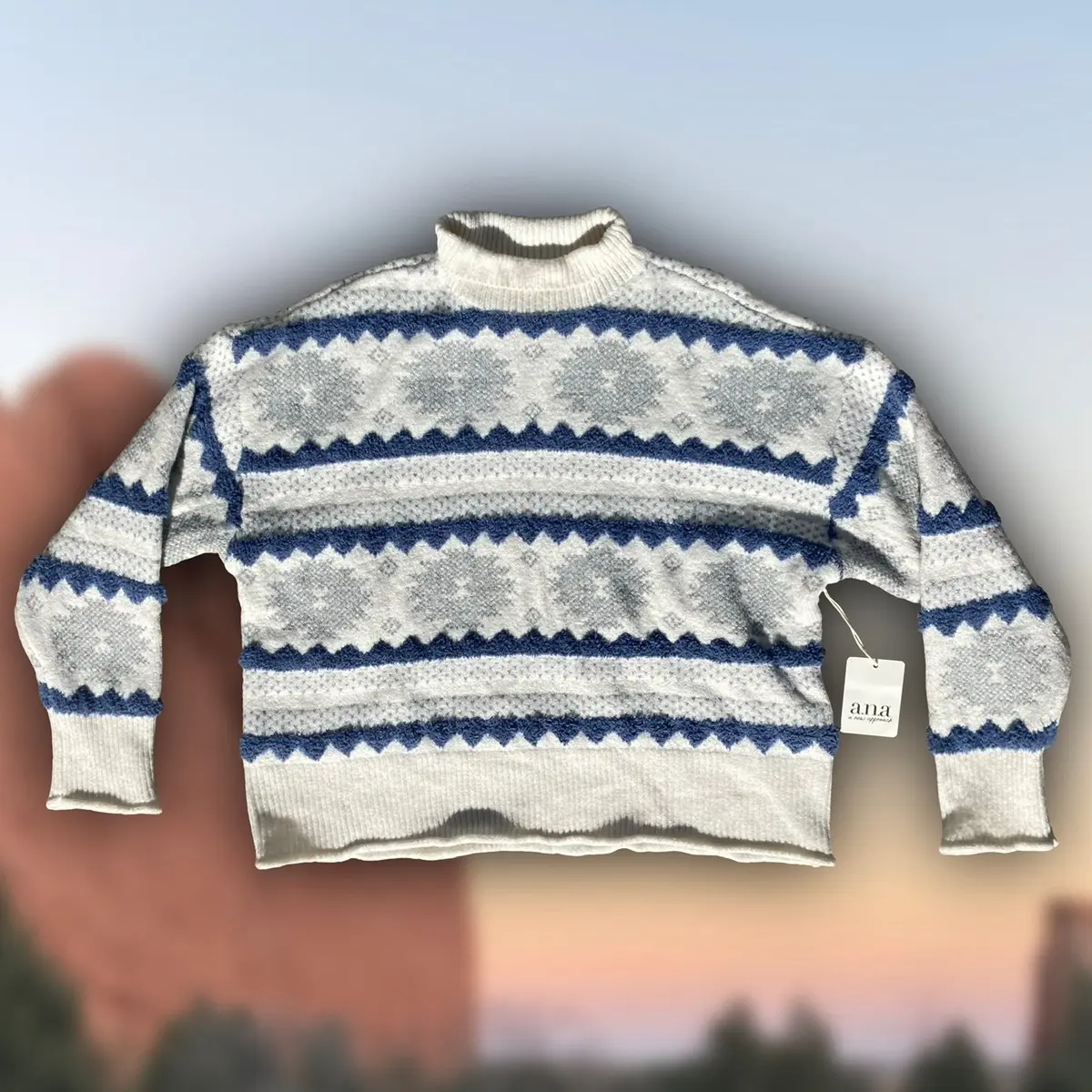 a.n.a Aztec Knit Sweater Sz L