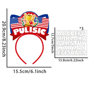 Football star letter and national flag headband, fan support and cheering headband