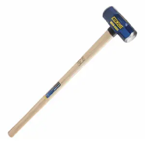 212 MAIN Drop Forge Low Vibration Sledge Hammer - 10 lbs, Groz Engineering Tools, Hickory Handle with Wooden Grip