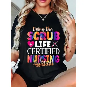 [CNA T-Shirt] Certified Nursing Assistant 100% Casual CNA T-Shirt |     Living The Scrubs Life