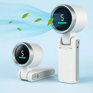 Portable Handheld Turbo Fan with Type-C Rechargeable Design,5 Adjustable Wind Levels Up to 12 Working Hours,Hand/Neck/Desk Fan 3 IN 1,Holiday Gift,Portable Mini Fan, Outdoor Activities, Beach Vacation Essentials
