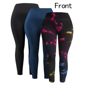 3-Pack Plus Size Tight Yoga Pants Fitness Sports Butt-Lifting Yoga Pants for Women