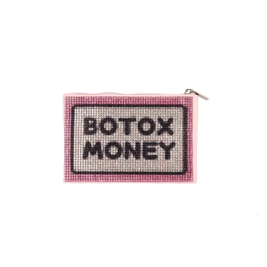 Ladies Rhinestone Botox Money Themed Coined Purse