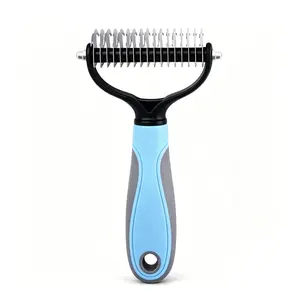 iHubei Pet Grooming Brush/Rake - Double-Sided Deshedding Dematting Tool, Undercoat Rake for Dogs & Cats, Extra-Wide Dog Grooming Brush & Deshedder Comb for Long Hair, Reduces Shedding 95%