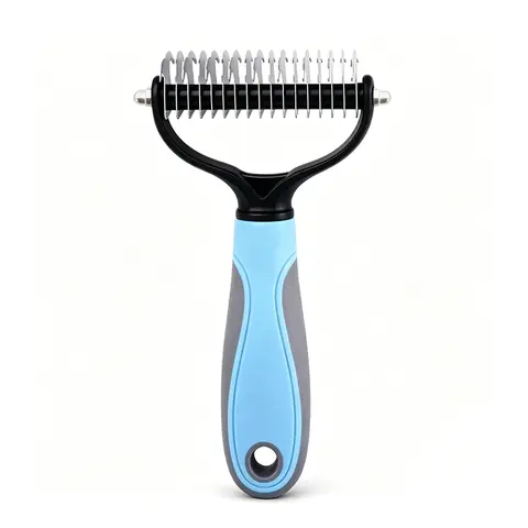 ihubei Double-Sided Extra-Wide Pet Grooming Brush-Rake, Dog & Cat Undercoat Deshedding Dematting Tool, 95% Shed Reduction, Fast Loose Fur Removal, Less Fur on Clothes, Grooming Tools