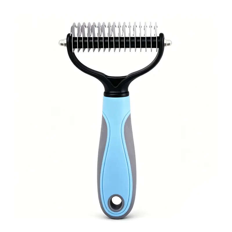 iHubei Pet Grooming Brush/Rake - Double-Sided Deshedding Dematting Fur Tool, Undercoat Rake for Dogs & Cats, Extra-Wide Dog Grooming Brush & Deshedder Comb for Long Hair, Reduces Shedding 95%
