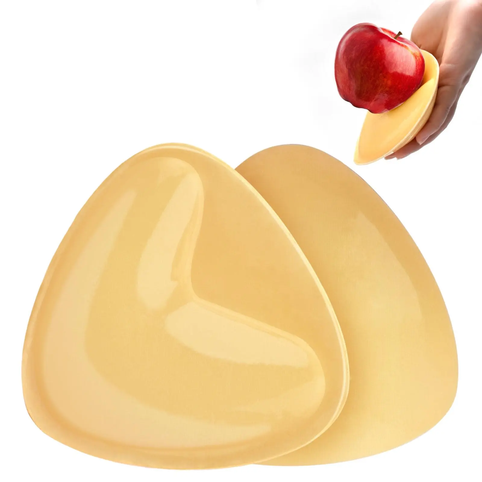 Self-Adhesive Bra Pads, Removable Chest Padding, Triangle Silicone Breast Enhancer Pads, Thick Small-Chest Enhancer Breast Inserts for Sports Clothing