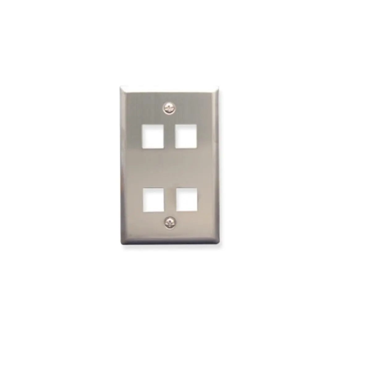 212 MAIN Classic 1-Gang Stainless Steel Faceplate - 4-Port Snap-In, Flush Mount, Standard 1-Gang Outlet Box Compatible, UL 1863 & ANSI/TIA-568-C Compliant, Accepts All IC107 Modules, Residential & Commercial Audio/Video Accessory