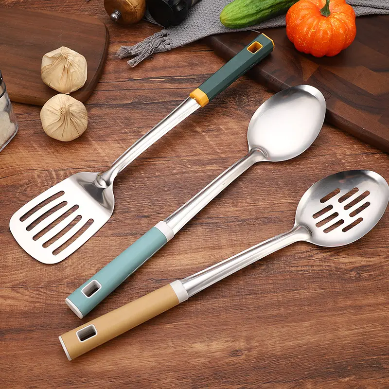 Stainless Steel Magnetic-Free and Non-Magnetic Kitchen Utensil and Spoon Set, Kitchen Strainer and Hot Pot Spoon Set