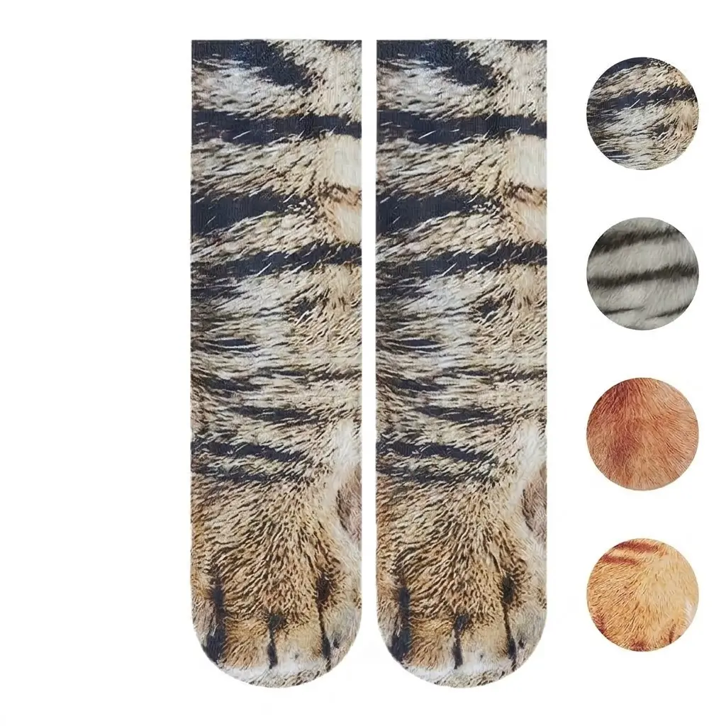 1 Pair Funny Cat/Dog Paw Design Socks, Wacky Socks, Funky Socks, Fashion Casual Breathable Comfortable Socks for Daily Wear, Socks for Men and Women, Breathable Fabric Socks, Casual Comfy Socks