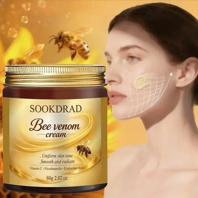 Bee Venom Cream with Vitamin C, Niacinamide, Hyaluronic Acid, Brightens Skin, Face & Neck, Unisex, 80g, All Skin Types, Daily Skincare Essential