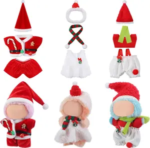 3 Pack Christmas 17cm Doll Clothes Set Cute Santa Stylish Outfit for Christmas Dressed up Doll Accessories (Not Included Dolls)