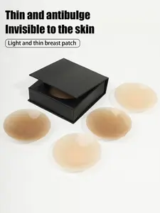 4/10pcs gift box set nipple covers, seamless invisible anti-protrusion nipple pads, silicone breast pads, solid silicone nipple covers, self-adhesive breast pads for women, suitable for wedding dresses, evening gowns, off-shoulder dresses, and everyday we