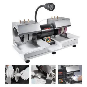 fathersdaygift  VEVOR Cabbing Machine, 6 1/4HP 1800rpm Efficient, Lapidary Rock Grinder Polisher With Lamp Water Pump, Gem Faceting Machine, Rock Grinding Machine for Gem Jade Stone, Create Cabochons for Necklaces
