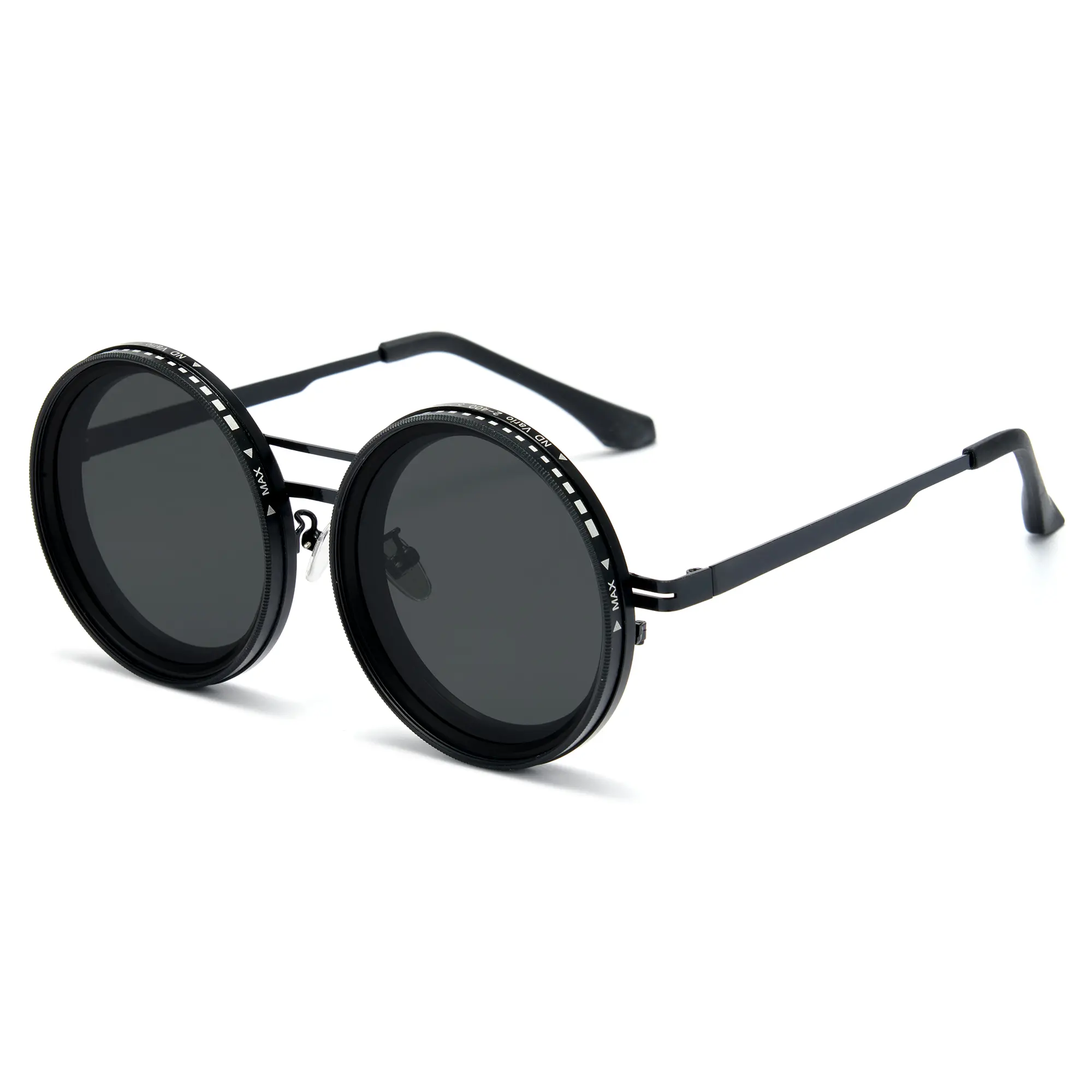 Cyxus Adjustable Tint Sunglasses 1-9 Gears Rounded Polarized Glasses with ND Filter Lenses - P1299
